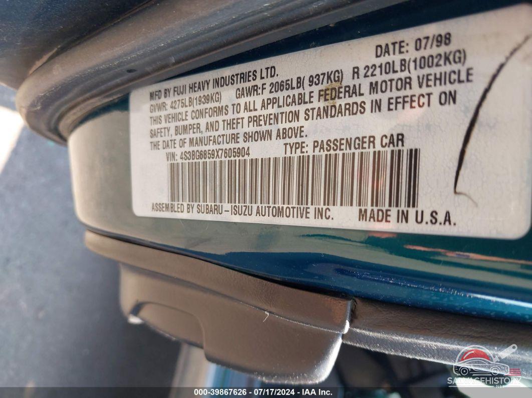 4S3BG6859X7605904 1999 SUBARU LEGACY photo no. 9