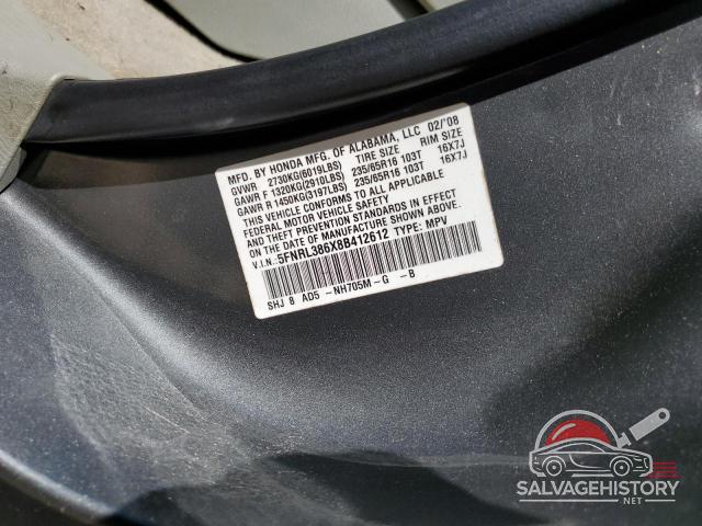 5FNRL386X8B412612 2008 HONDA All Models photo no. 13