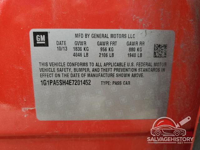 1G1PA5SH4E7201452 2014 CHEVROLET CRUZE photo no. 12