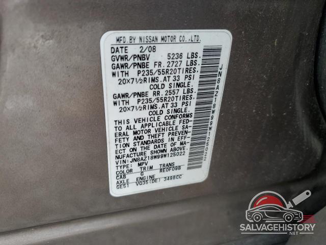 JN8AZ18W99W125022 2009 NISSAN MURANO photo no. 13
