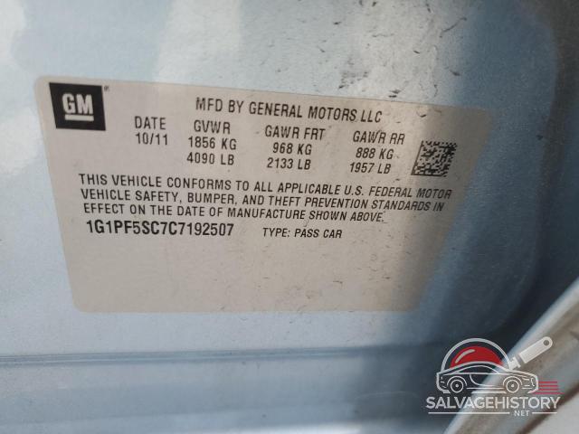 1G1PF5SC7C7192507 2012 CHEVROLET CRUZE photo no. 12