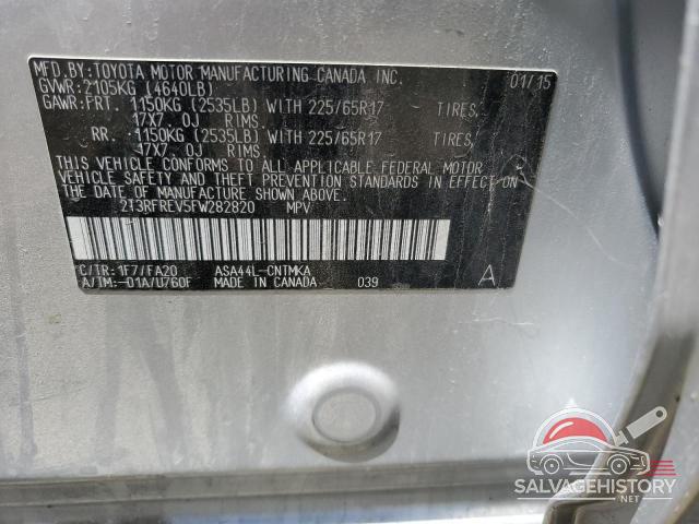 2T3RFREV5FW282820 2015 TOYOTA RAV4 photo no. 13