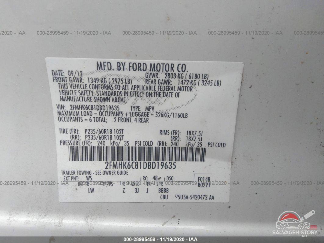 2FMHK6C81DBD19635 2013 FORD FLEX photo no. 9