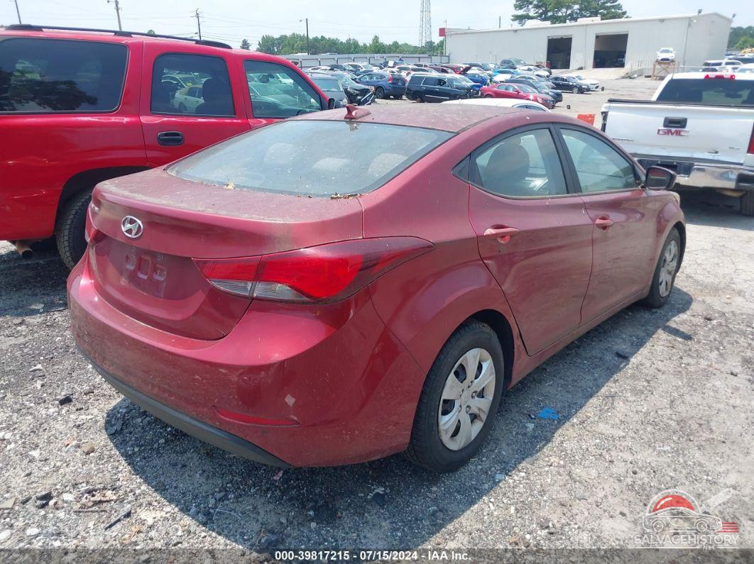 5NPDH4AE2GH743347 2016 HYUNDAI ELANTRA photo no. 4