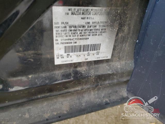 1YVHP84C755M07089 2005 MAZDA 6 photo no. 13