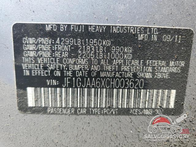 JF1GJAA6XCH003620 2012 SUBARU IMPREZA photo no. 13
