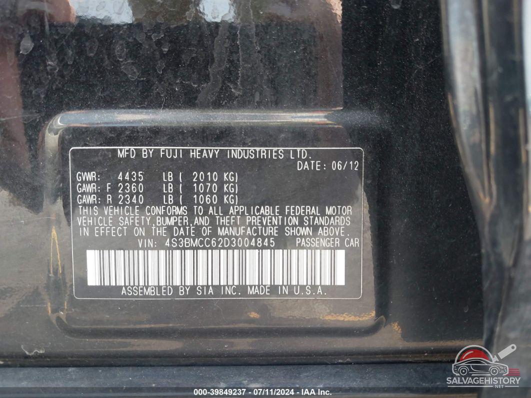 4S3BMCC62D3004845 2013 SUBARU LEGACY photo no. 9