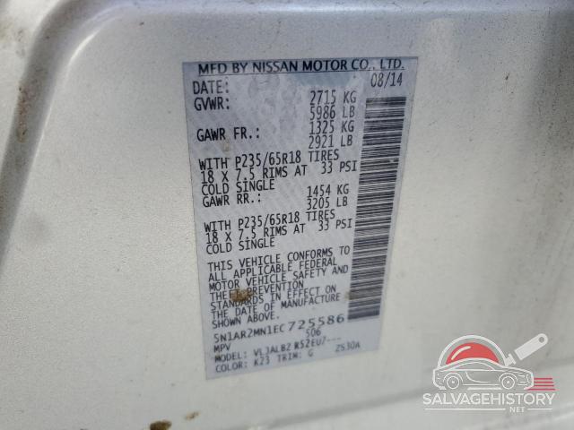 5N1AR2MN1EC725586 2014 NISSAN PATHFINDER photo no. 13