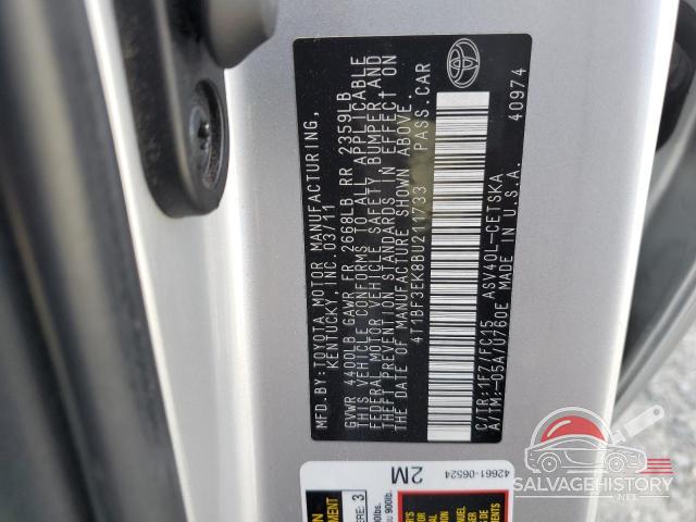 4T1BF3EK8BU211733 2011 TOYOTA CAMRY photo no. 12