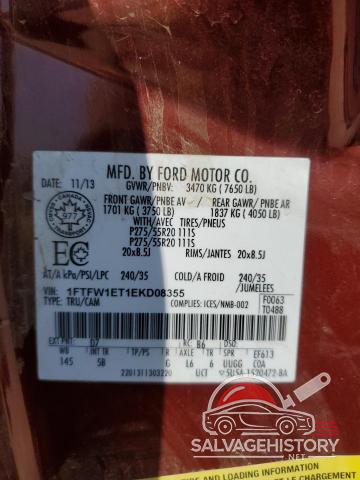 1FTFW1ET1EKD08355 2014 FORD F-150 photo no. 12