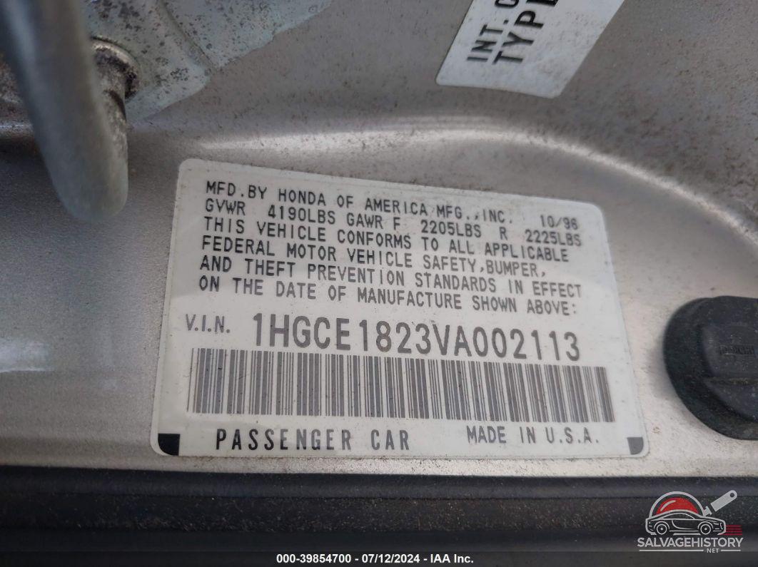 1HGCE1823VA002113 1997 HONDA ACCORD photo no. 9