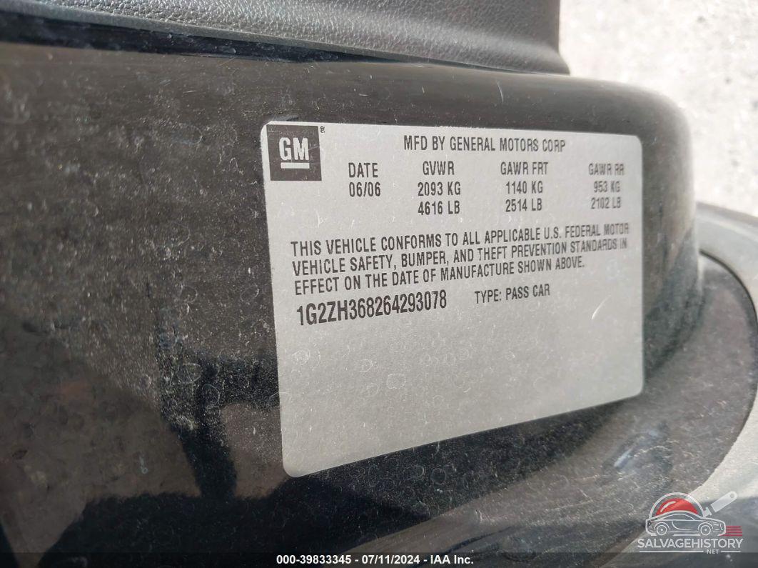 1G2ZH368264293078 2006 PONTIAC G6 photo no. 9