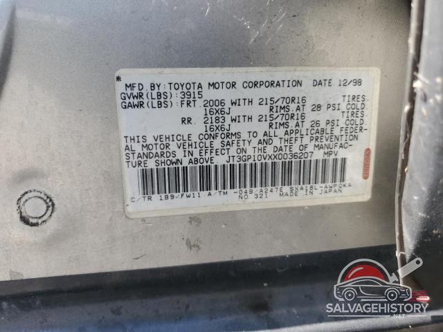 JT3GP10VXX0036207 1999 TOYOTA RAV4 photo no. 12