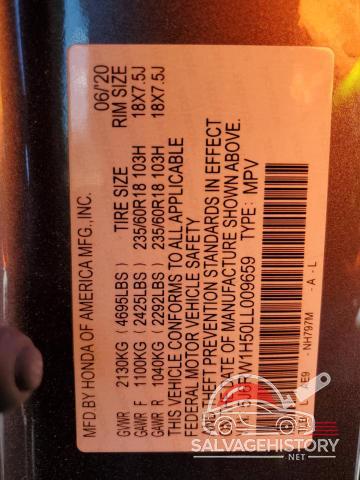 5J6RW1H50LL009659 2020 HONDA CRV photo no. 12