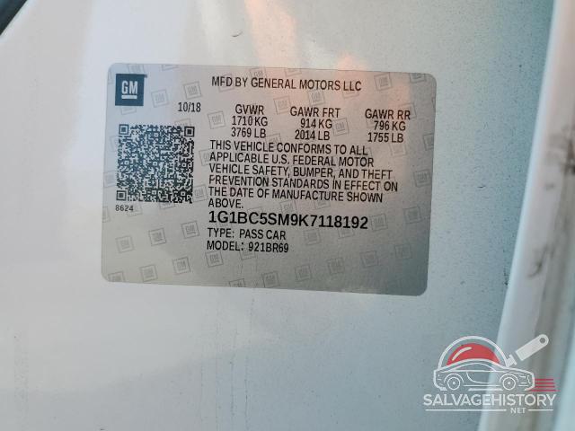 1G1BC5SM9K7118192 2019 CHEVROLET CRUZE photo no. 12