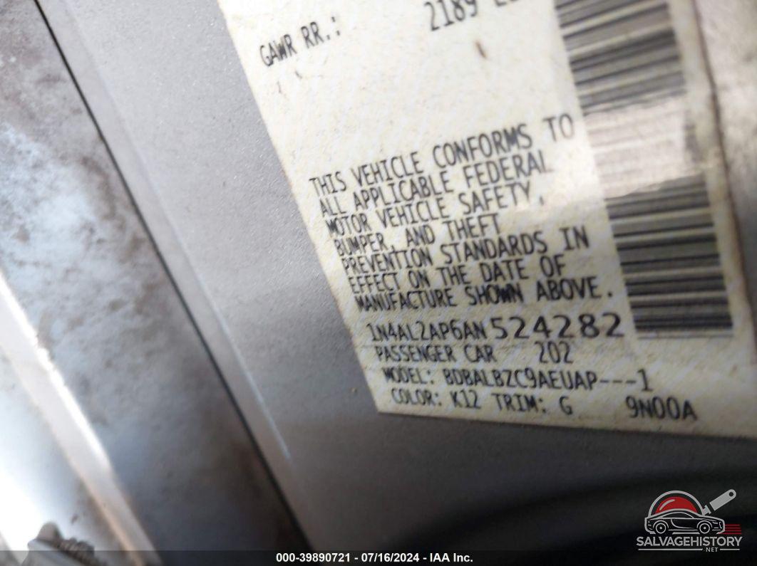 1N4AL2AP6AN524282 2010 NISSAN ALTIMA photo no. 9