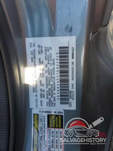 4A3AK24F77E021415 2007 MITSUBISHI ECLIPSE photo no. 12