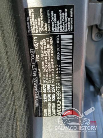 WDDGF8BB7BR181662 2011 MERCEDES-BENZ C-CLASS photo no. 12