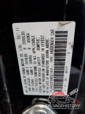 JH4CU2F60BC011637 2011 ACURA TSX photo no. 12