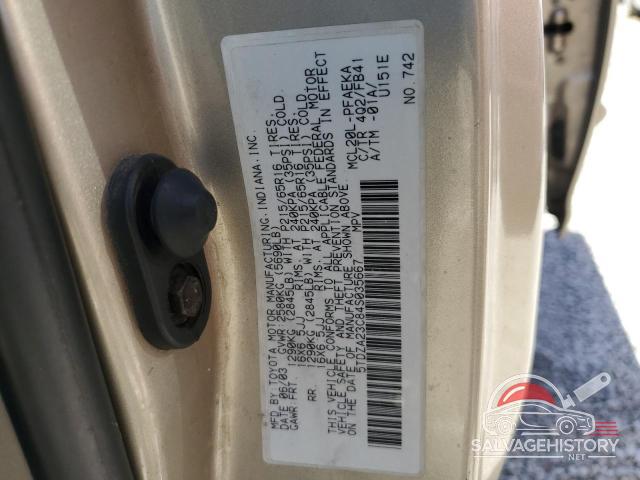 5TDZA23C84S035667 2004 TOYOTA All Models photo no. 13