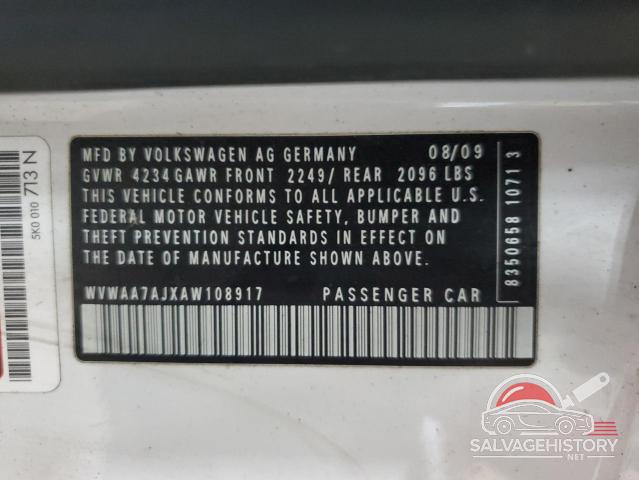 WVWAA7AJXAW108917 2010 VOLKSWAGEN GOLF photo no. 12
