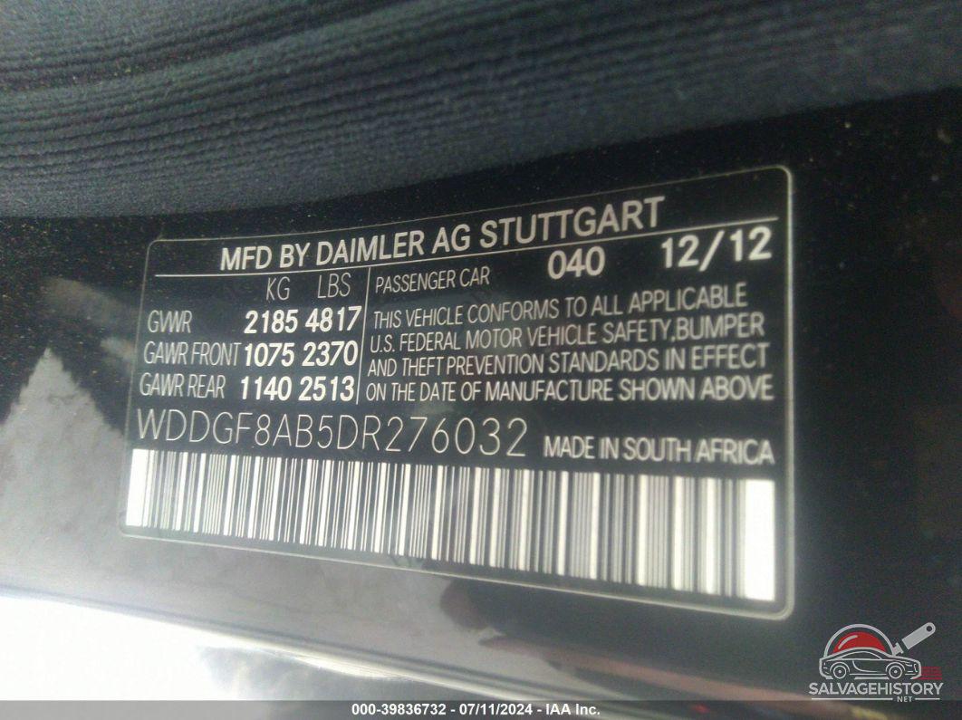 WDDGF8AB5DR276032 2013 MERCEDES-BENZ C 300 photo no. 9