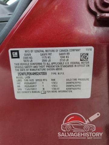 2GNFLFEK4H6247059 2017 CHEVROLET EQUINOX photo no. 13