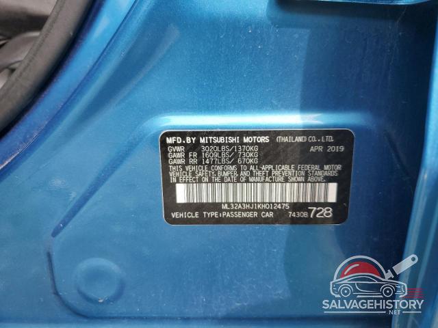 ML32A3HJ1KH012475 2019 MITSUBISHI MIRAGE photo no. 12