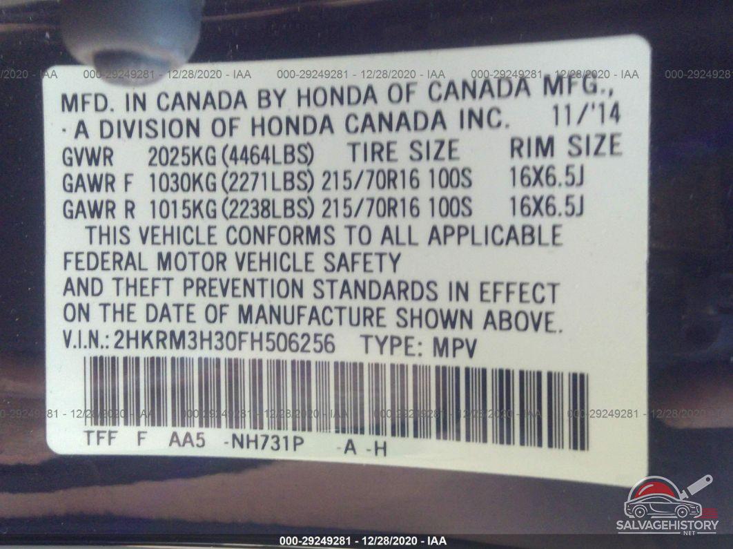 2HKRM3H30FH506256 2015 HONDA CR-V photo no. 9