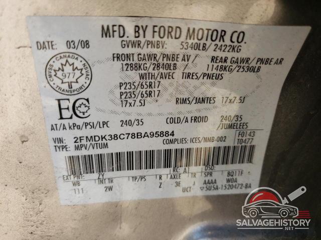 2FMDK38C78BA95884 2008 FORD EDGE photo no. 13