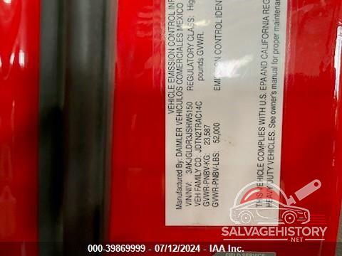 3AKJGLDR3JSHW5150 2018 FREIGHTLINER CASCADIA 125 photo no. 9