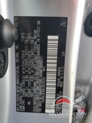 5TDYK3EH9CS070529 2012 TOYOTA HIGHLANDER photo no. 14