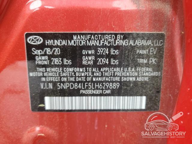 5NPD84LF5LH629889 2020 HYUNDAI ELANTRA photo no. 12
