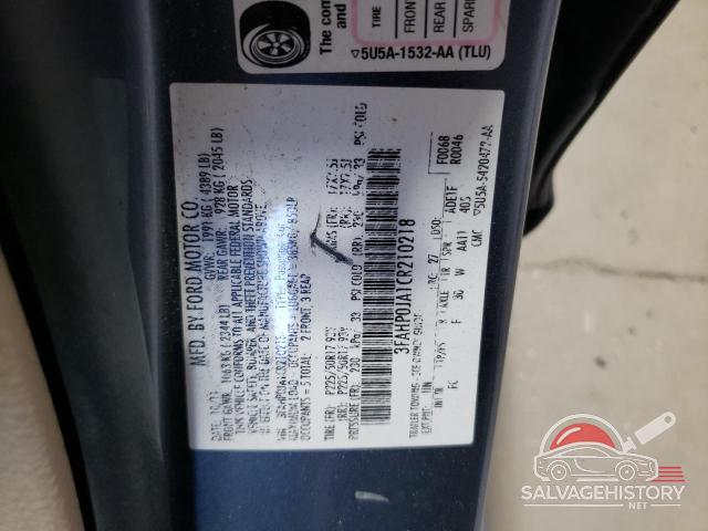 3FAHP0JA1CR210218 2012 FORD FUSION photo no. 12