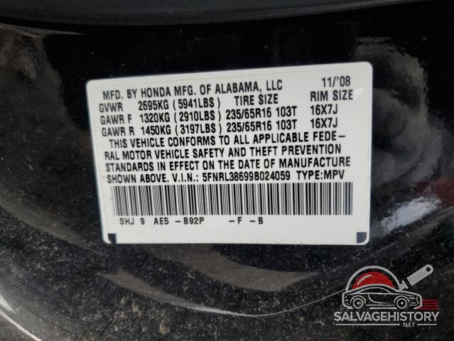 5FNRL38699B024059 2009 HONDA All Models photo no. 13