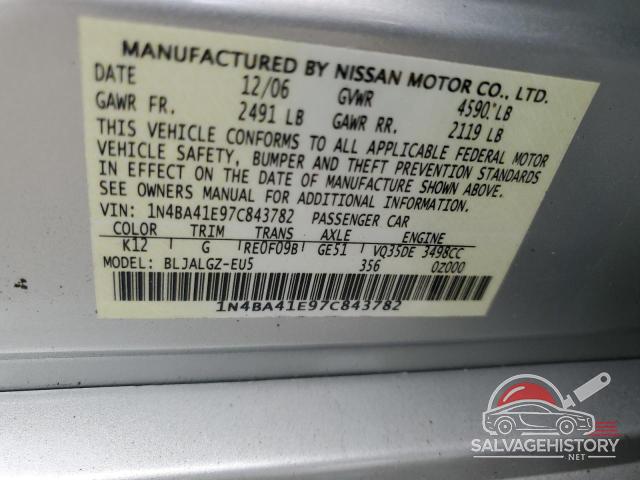 1N4BA41E97C843782 2007 NISSAN MAXIMA photo no. 12