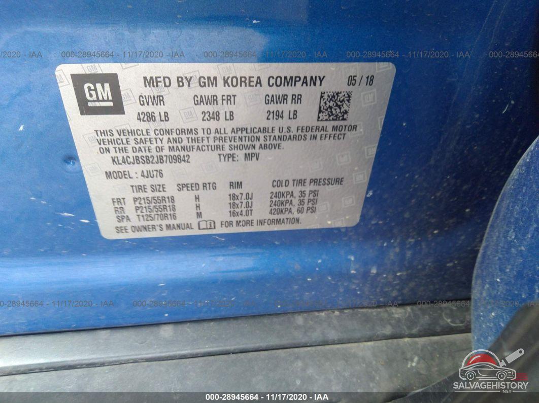 KL4CJBSB2JB709842 2018 BUICK ENCORE photo no. 9
