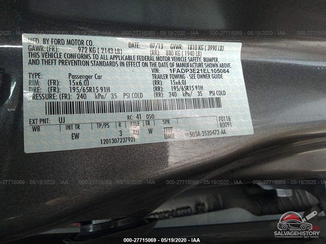 1FADP3E21EL105084 2014 FORD FOCUS photo no. 9