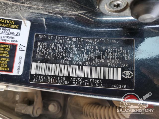 4T1BF1FK0FU074781 2015 TOYOTA CAMRY photo no. 12