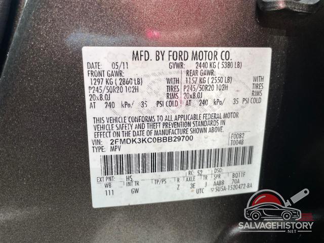 2FMDK3KC0BBB29700 2011 FORD EDGE photo no. 10