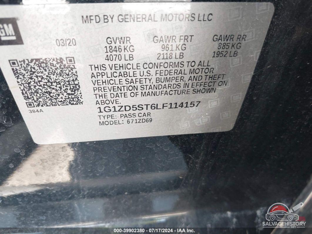 1G1ZD5ST6LF114157 2020 CHEVROLET MALIBU photo no. 9