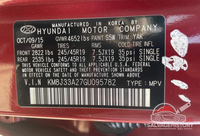 KM8J33A27GU095782 2016 HYUNDAI TUCSON photo no. 10