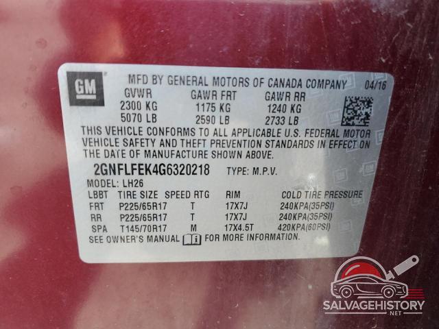2GNFLFEK4G6320218 2016 CHEVROLET EQUINOX photo no. 13