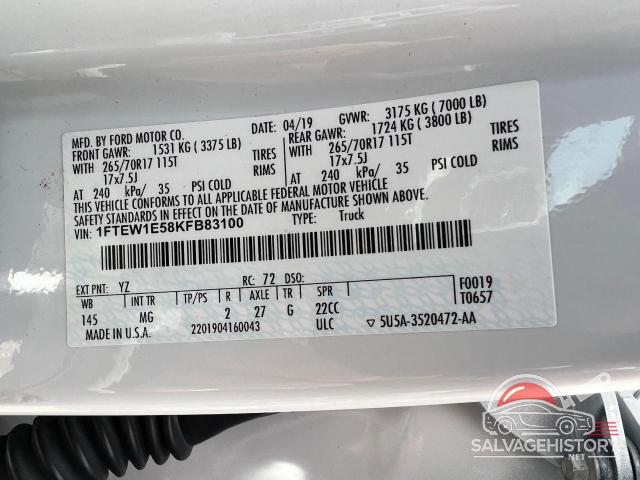 1FTEW1E58KFB83100 2019 FORD F-150 photo no. 12