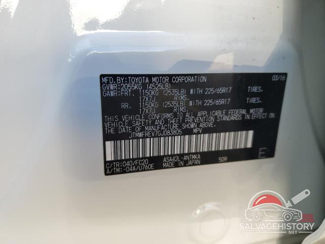 JTMWFREV7GJ083805 2016 TOYOTA RAV4 photo no. 11