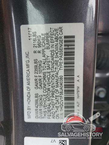 1HGCV1F58JA040380 2018 HONDA ACCORD photo no. 13