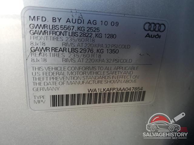 WA1LKAFP3AA047854 2010 AUDI Q5 photo no. 12