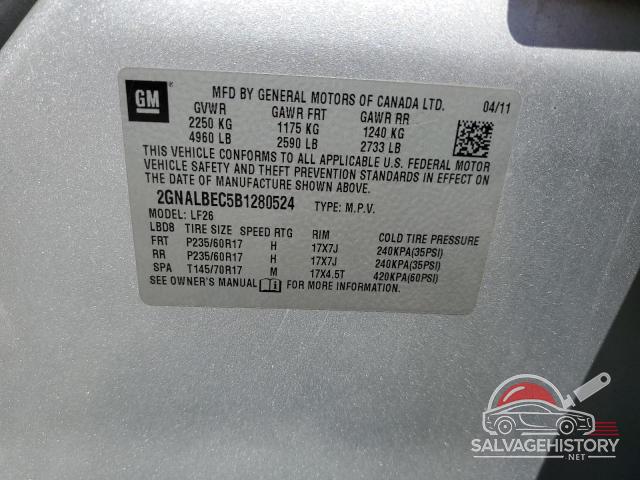 2GNALBEC5B1280524 2011 CHEVROLET EQUINOX photo no. 13