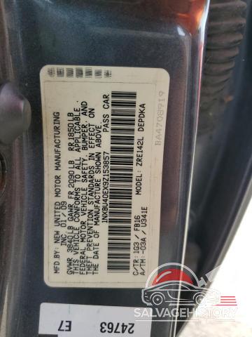 1NXBU40EX9Z153857 2009 TOYOTA COROLLA photo no. 12