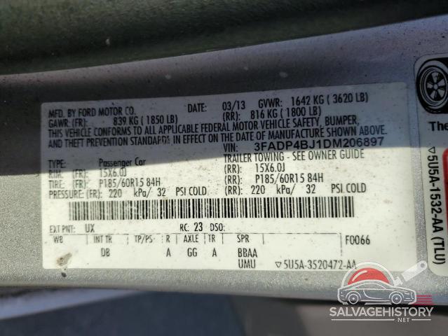 3FADP4BJ1DM206897 2013 FORD FIESTA photo no. 12
